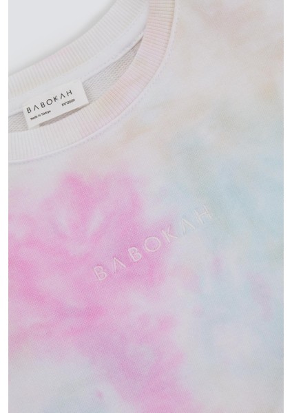 (Kids Girl) Batik Nakışlı Crop T-Shırt