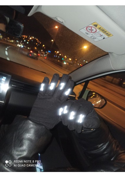 Siyah Eldiven Termal Kumaş Reflektörlü Motor Kış Scooter Bisiklet Drill modelleri