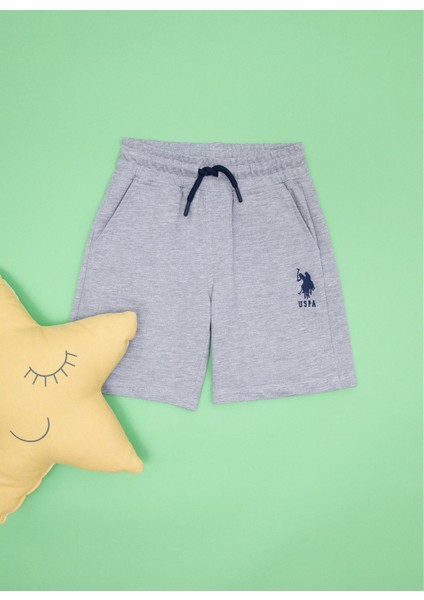Lastikli Bel Standart Gri Melanj Erkek Çocuk Şort PAREIY023
