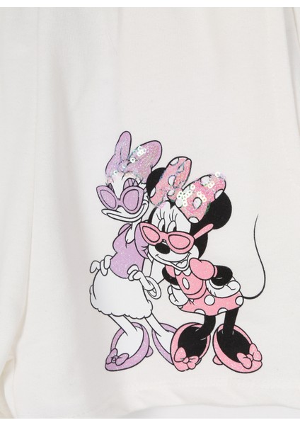 Minnie Mouse ve Daisy Duck Şort Cepli Beli Bağlamalı Pamuklu