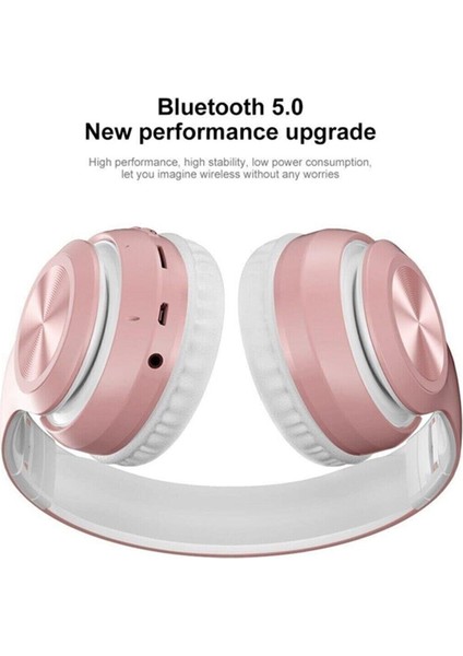 P68 Bluetooth Kablosuz Stereo Kulaklık Pembe