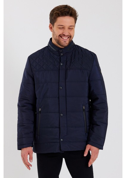 Erkek Lacivert Regular Iç Cepli Içi Kürklü Yıkanabilir Regular Kapitone Mont&kaban fırsatları