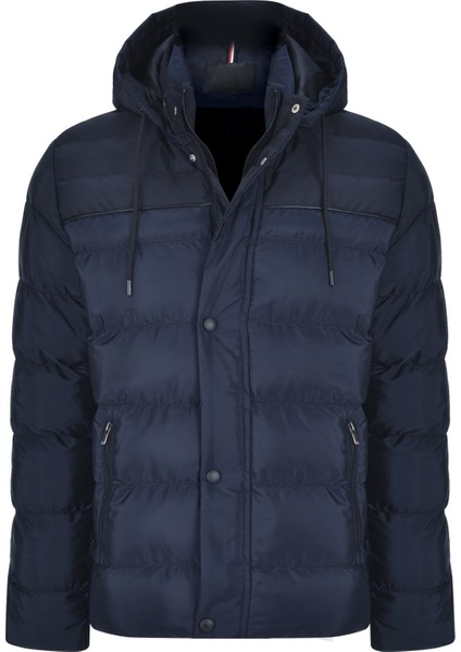 Erkek Kapüşonlu Lacivert Su ve Rüzgar Geçirmez Regular Şişme Kaban&mont fiyatları