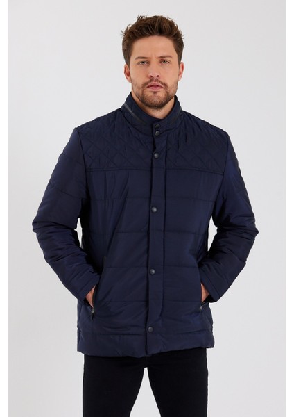 Erkek Lacivert Regular Iç Cepli Içi Kürklü Yıkanabilir Regular Kapitone Mont&kaban fiyatları