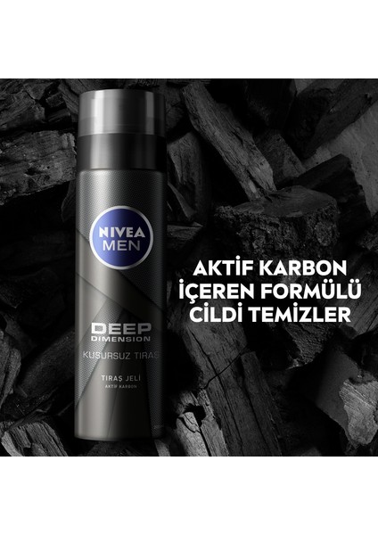 NIVEA Men Deep Dimension Tıraş Jeli 200ml; Kusursuz Tıraş