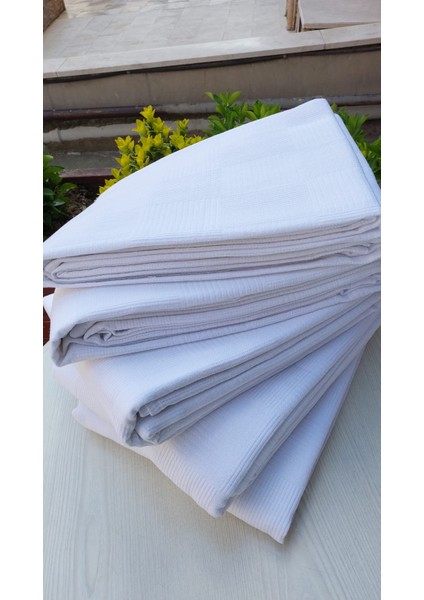 Otel Pikesi Çift Kişilik Kendinden Desenli Beyaz Pike Pamuk 200 x 235 cm fırsatları