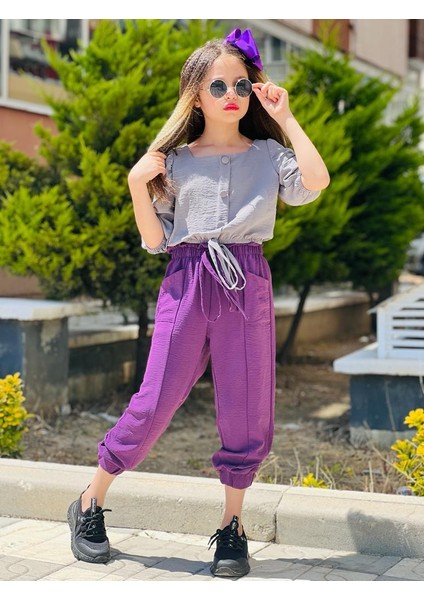 Kız Çocuk Toka / Ayrobin Kumaş Alt-Üst Takım modelleri