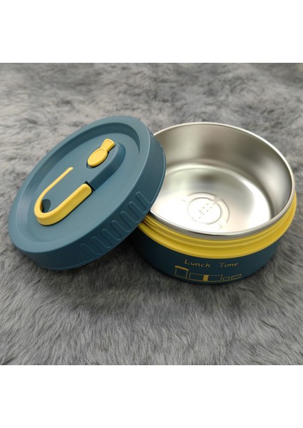 304 Çelik Mavi 430 ml Yemek Saklama Kabı Sefer Tası cin417mv