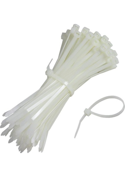 Kablo Bağı Plastik Kelepçe Beyaz 4.8X370MM - 100 Adet