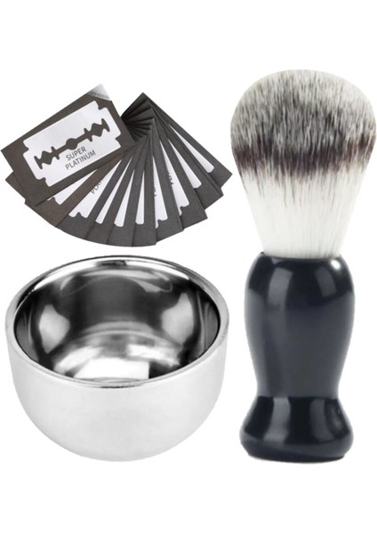Shave F1 Tıraş Fırçası + Kase + 20 Adet Platinum Yaprak Jilet