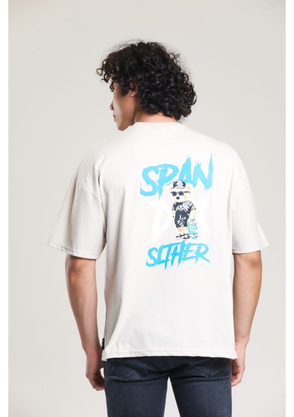 Krem Rengi Baskılı Oversize T-Shirt fırsatları