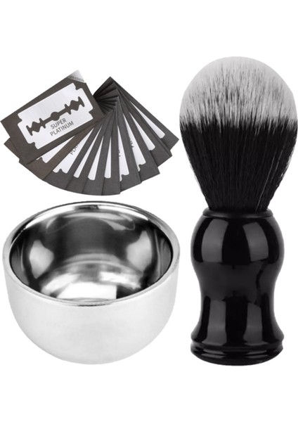 Shave F2 Tıraş Fırçası + Kase + 20 Adet Platinum Yaprak Jilet