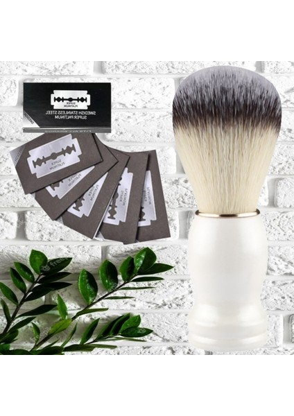 Shave F8 Tıraş Fırçası + Kase + 20 Adet Platinum Yaprak Jilet