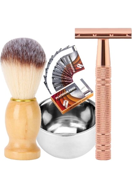 Shave S9 Full Metal Tıraş Makinesi + F7 Fırça + Kase + 10 Adet Platinum Yaprak Jilet