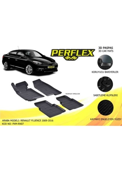 Paspas 3D Havuzlu X-Mat Megane 3 2008-2016