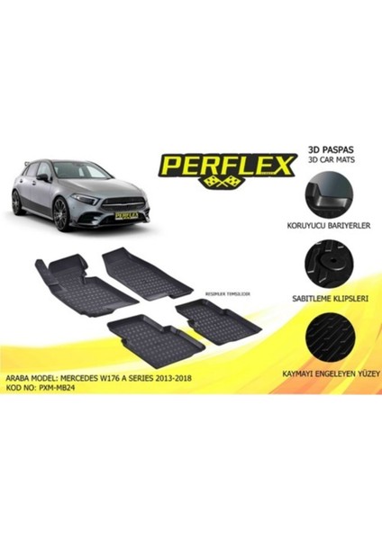 Havuzlu Paspas 3D X-Mat Siyah Cla-Class C117 13>19