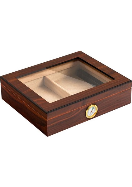 Kahverengi Camlı Humidor Puro Kutusu RC06KHV