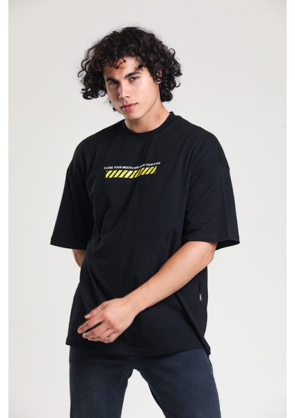 Siyah Baskılı Oversize T-Shirt fiyatları