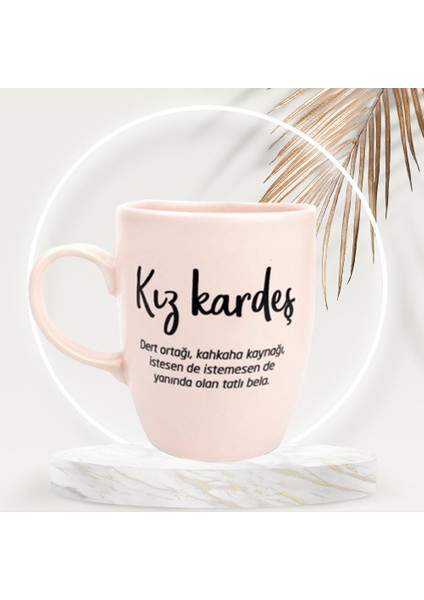 Kız Kardeş Kupa Baget Kolye Çiçek Hediye Kutusu