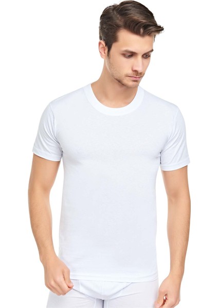 Erkek 3'lü Slim Fit Sıfır Yaka Fanila T-Shirt