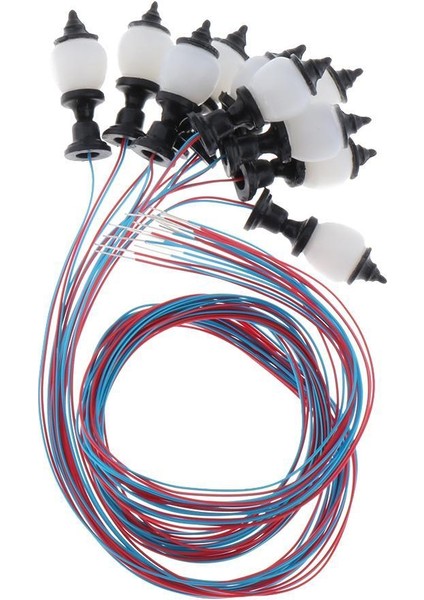 10 Adet 1: 100 Ölçekli LED Lamba 1.6cm Model Demiryolu Bahçe Manzarası Dioramalar (Yurt Dışından)