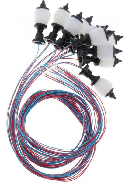 10 Adet 1: 100 Ölçekli LED Lamba 1.6cm Model Demiryolu Bahçe Manzarası Dioramalar (Yurt Dışından)