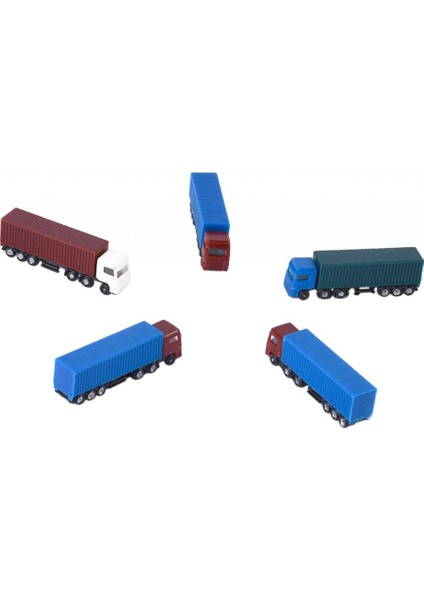 5x Boyalı Plastik Model Arabalar Kamyon Tren Düzeni Bina Ölçeği N 1: 150 (Yurt Dışından)