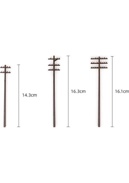 3 Parça 1:42 Tren Mimarisi Için Minyatür Telefon Direkleri (Yurt Dışından)