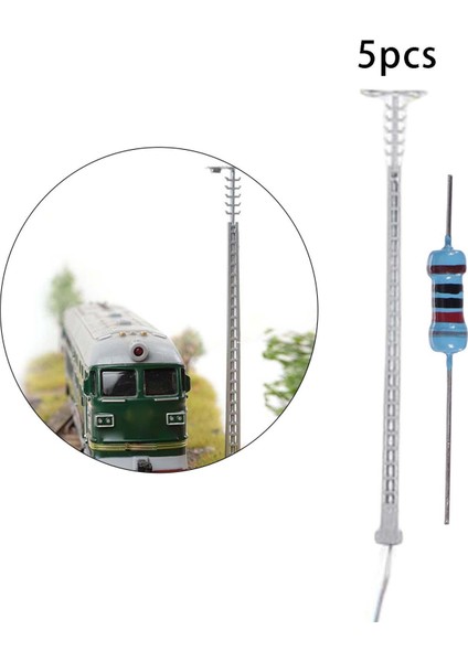 5x Model Demiryolu Işıkları Ho Ölçek Minyatür Tren Işıkları 1/87 Peyzaj Gümüş (Yurt Dışından) indirimleri
