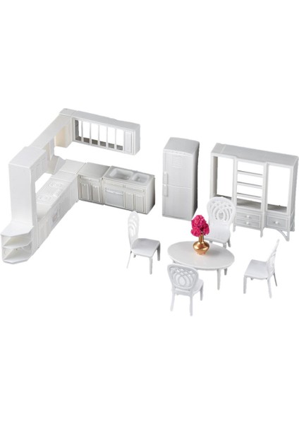 1/25 Geleneksel Yemek Odası Mobilya Soba Buzdolabı Dolabı Set Kum Masa (Yurt Dışından) modelleri