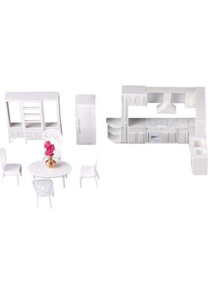 1/25 Geleneksel Yemek Odası Mobilya Soba Buzdolabı Dolabı Set Kum Masa (Yurt Dışından) fırsatları