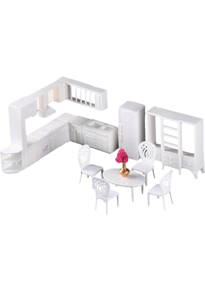 1/25 Geleneksel Yemek Odası Mobilya Soba Buzdolabı Dolabı Set Kum Masa (Yurt Dışından) indirimleri
