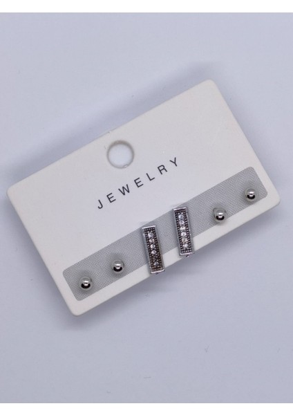 Gümüş Renk Çoklu Küpe Seti