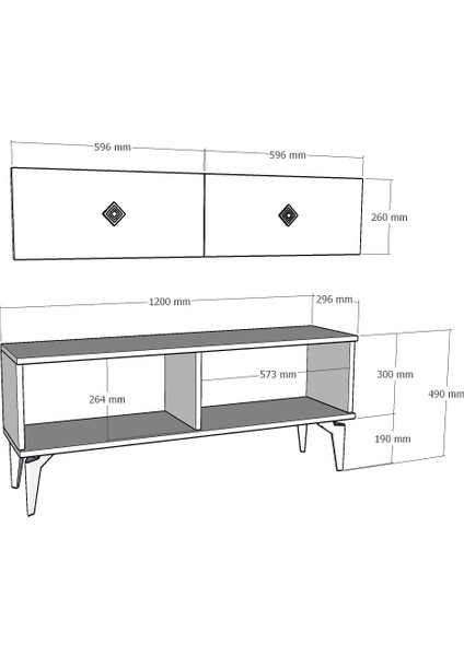 120 cm Venna Tv Ünitesi Antrasit-Altın