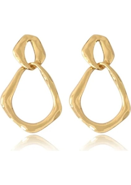 Gold Renk Geometrik Damla Küpe fiyatları