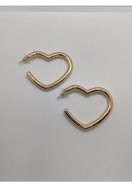 Gold Renk Kalp Küpe