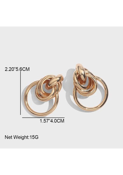 Gold Renk Sarmal Halka Küpe Orta