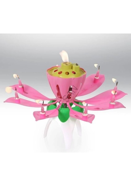 Mum Sesli Lüx Doğum Günü Mumu Happy Birthday Fon Müzik Sesi Pembe Renk