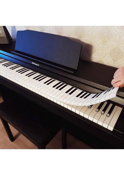 Piyano Desenli Piyano Tuş Takımı Örtüsü