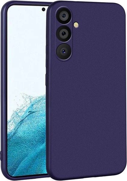 Case 4U Samsung Galaxy A14 Uyumlu Kılıf Kamera Korumalı Premier Silikon Lüks Ince Mat Renkli Yumuşak Silikon Kapak Lacivert