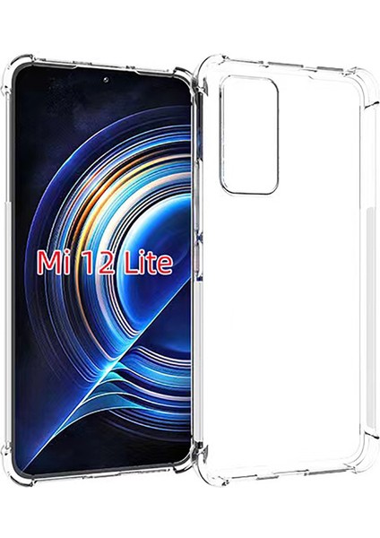 Xiaomi Mi 12 Lite Kılıf Darbe Emici Köşe Korumalı Anti Shock Şeffaf Silikon Şeffaf