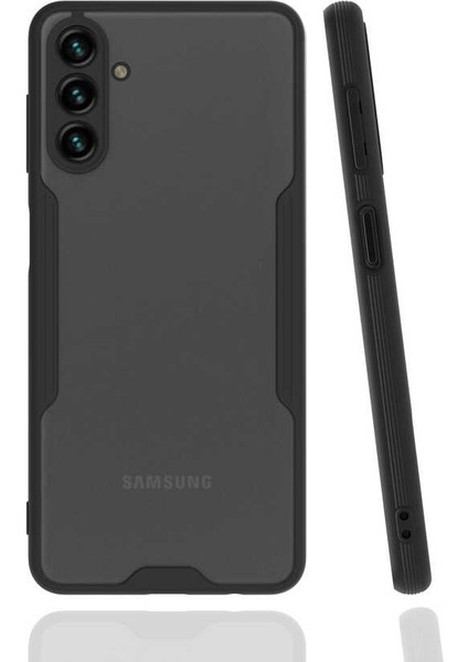 Samsung Galaxy A13 5G Uyumlu Kılıf Kamera Korumalı Ultra Ince Buzlu Mat Renkli Parfe Silikon Kapak Siyah