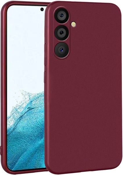 Case 4U Samsung Galaxy A14 Uyumlu Kılıf Kamera Korumalı Premier Silikon Lüks Ince Mat Renkli Yumuşak Silikon Kapak Mürdüm