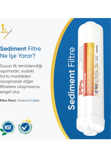 Inline Kapalı Kasa Su Arıtma Cihazı Filtre Seti 5 Li indirimleri