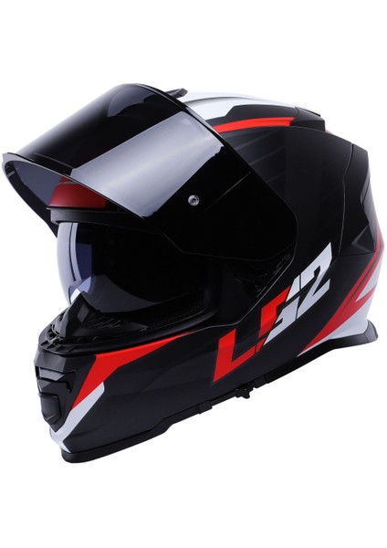 Storm Nerve Mat Siyah-Kırmızı Kask Siyah Cam