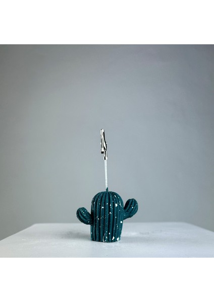 Koyu Yeşil Kaktüs White Splash Not Tutucu