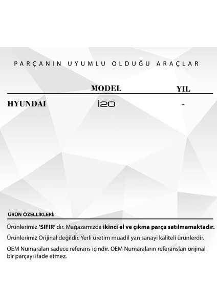 Hyundai I20 Ön Sol Kapı 2 Adet Cam Düğmesi Kapağı
