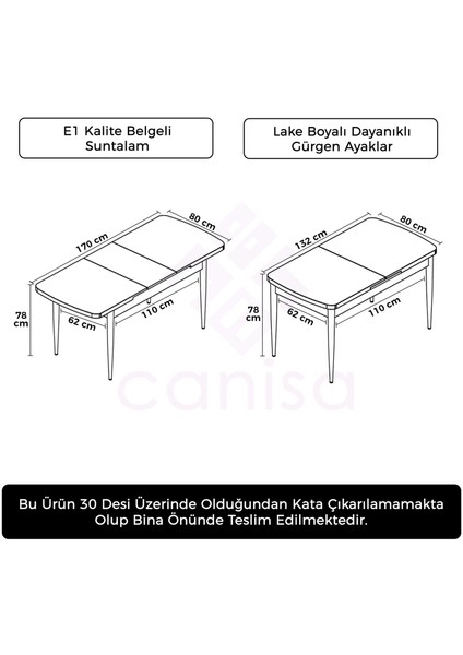 Elf Serisi 80X132 Açılabilir Mutfak Masası modelleri