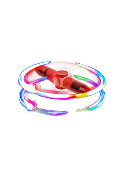 LED Işıklı Dönen Stres Tükenmez Kalemi Pembe - Gyro Spınner Wıth LED Pen