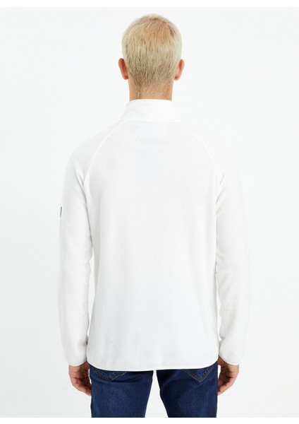 Fermuarlı Yaka Beyaz Erkek Sveatshirt TC3002YARIM Fermuarlı indirimleri